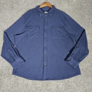 Fair Harbor Shirt Men's 2XL Navy Twill Dunewood Flannel Coastal Prep Stretch